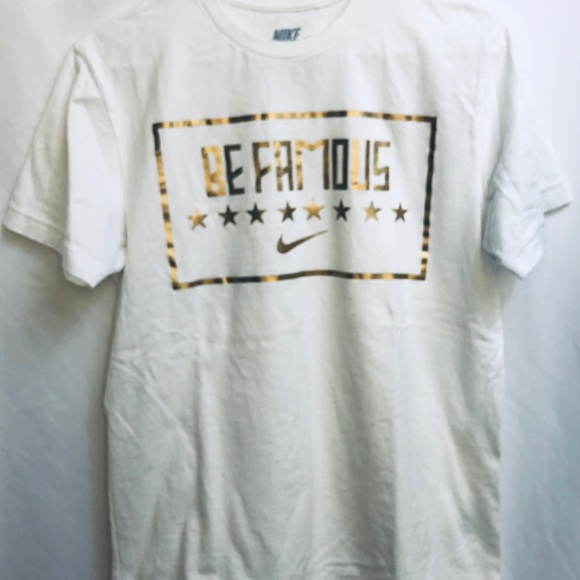 Nike Other - Nike Shirt BE FAMOUS White Gold Reg Fit Medium Men